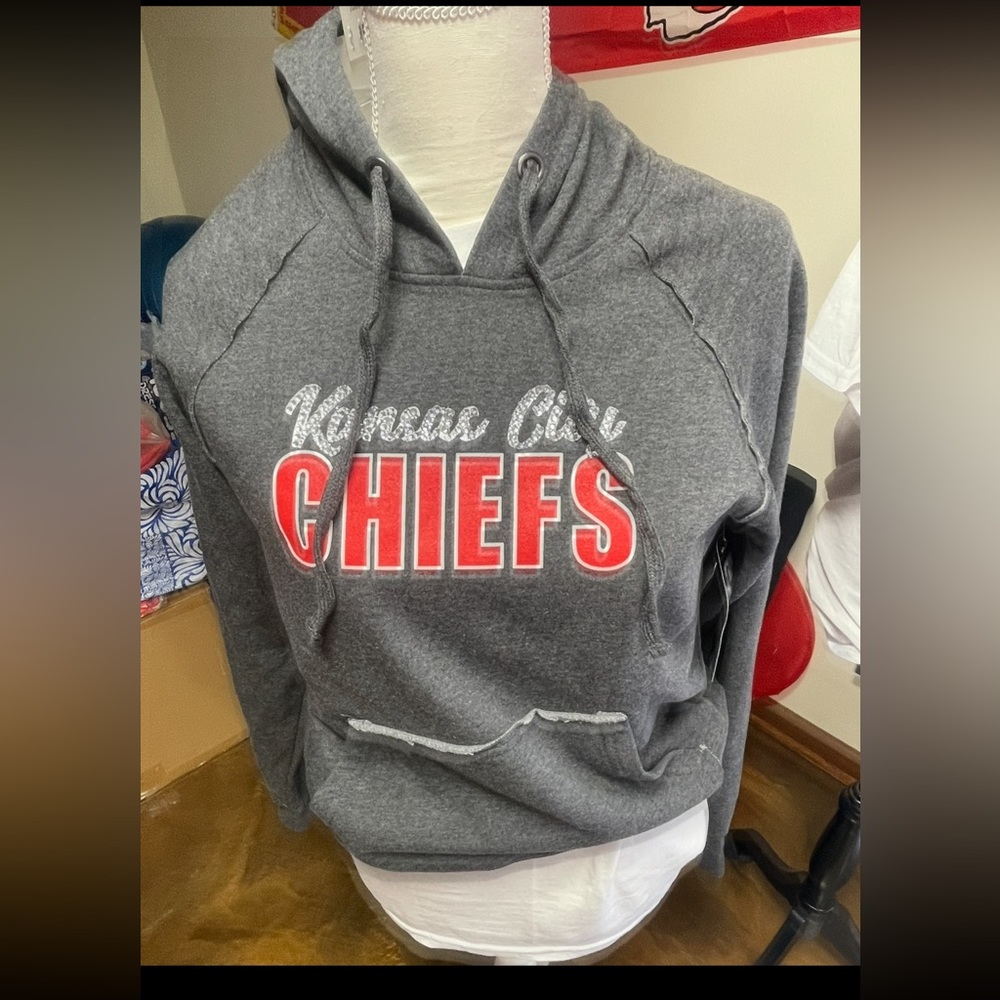Kansas City Chiefs Custom blinged out hoodie Womens Med)
